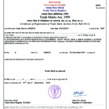 Antares Trademark certificate