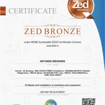 MSME Bronze Zed Certificate